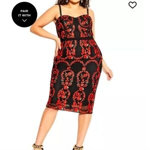 City Chic  Embroidered Midi Dress